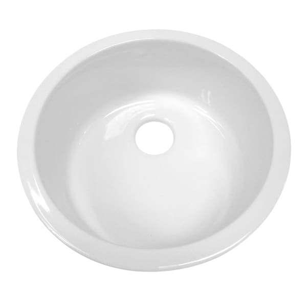 Whitehaus Circular Drop In/Undermount Sink W/ 3-1/2 Rear Center Drain, Wht WHE1818R - main